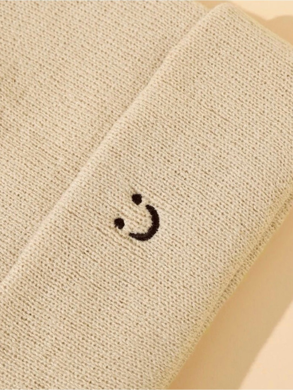 SHEIN Expression Smile Embroidered Beanie - Picture 2 of 3
